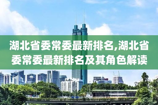 湖北省委常委最新排名,湖北省委常委最新排名及其角色解读