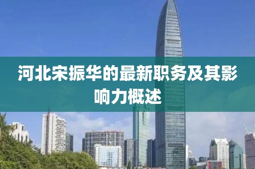 河北宋振华的最新职务及其影响力概述