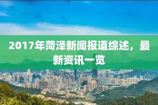 2017年菏泽新闻报道综述，最新资讯一览