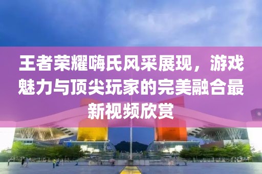 王者荣耀嗨氏风采展现，游戏魅力与顶尖玩家的完美融合最新视频欣赏