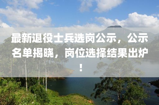 最新退役士兵选岗公示，公示名单揭晓，岗位选择结果出炉！