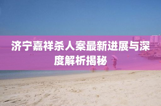 济宁嘉祥杀人案最新进展与深度解析揭秘