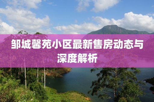 邹城馨苑小区最新售房动态与深度解析