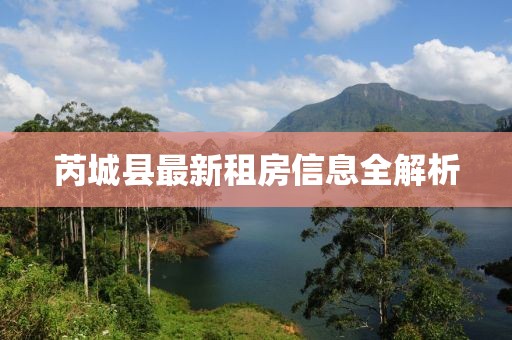 芮城县最新租房信息全解析
