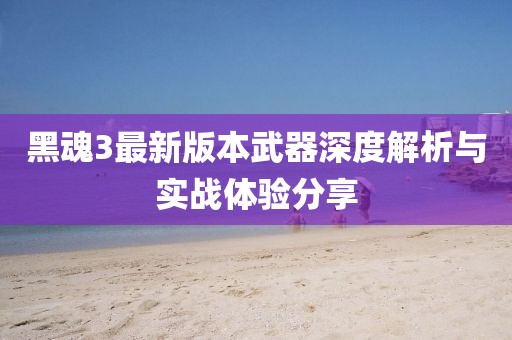 黑魂3最新版本武器深度解析与实战体验分享