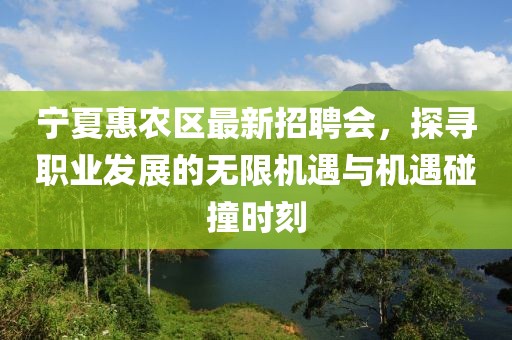 宁夏惠农区最新招聘会，探寻职业发展的无限机遇与机遇碰撞时刻