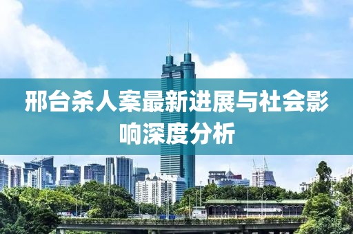 邢台杀人案最新进展与社会影响深度分析