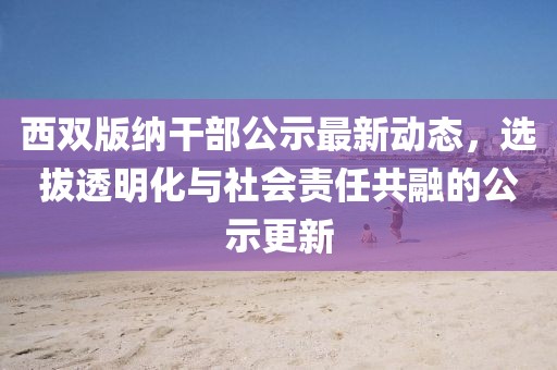 西双版纳干部公示最新动态，选拔透明化与社会责任共融的公示更新