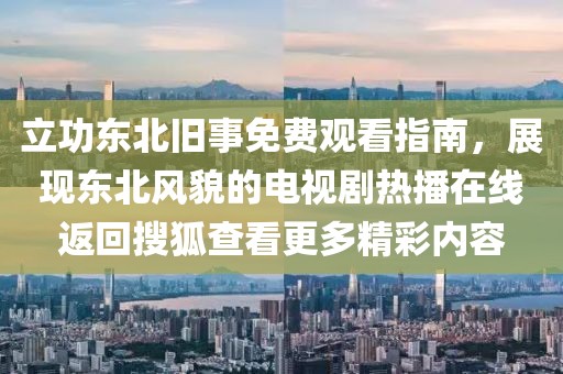 立功东北旧事免费观看指南，展现东北风貌的电视剧热播在线返回搜狐查看更多精彩内容