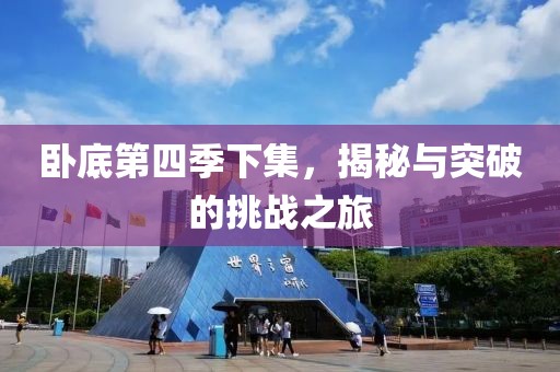 卧底第四季下集，揭秘与突破的挑战之旅