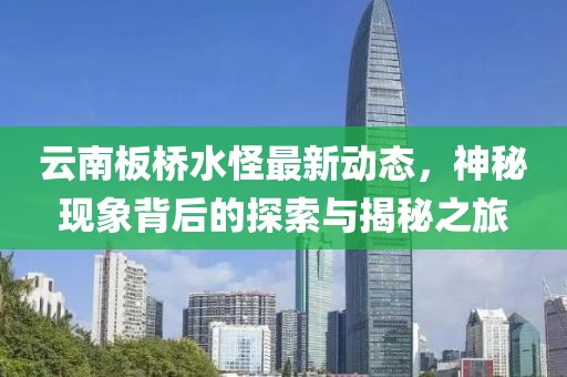 云南板桥水怪最新动态，神秘现象背后的探索与揭秘之旅
