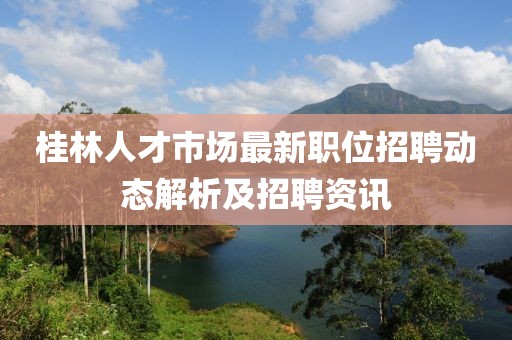 桂林人才市场最新职位招聘动态解析及招聘资讯