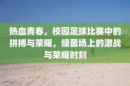 热血青春，校园足球比赛中的拼搏与荣耀，绿茵场上的激战与荣耀时刻
