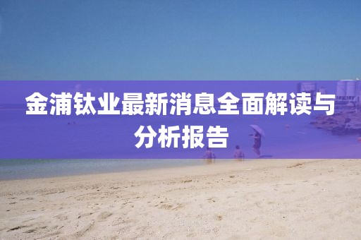 金浦钛业最新消息全面解读与分析报告
