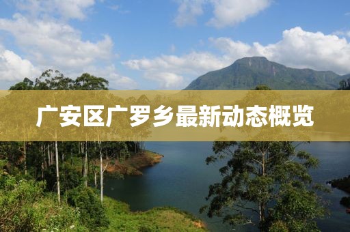 广安区广罗乡最新动态概览