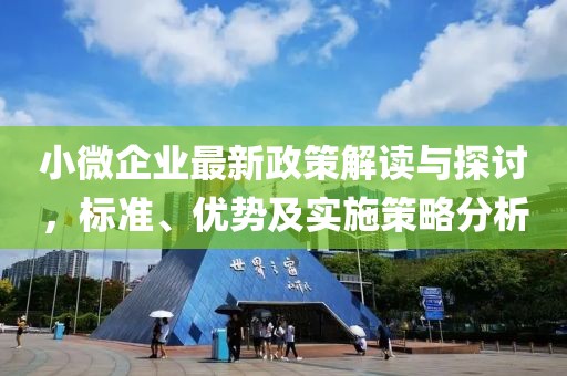 小微企业最新政策解读与探讨，标准、优势及实施策略分析