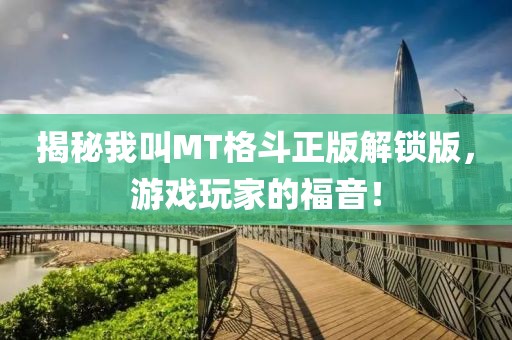 揭秘我叫MT格斗正版解锁版，游戏玩家的福音！