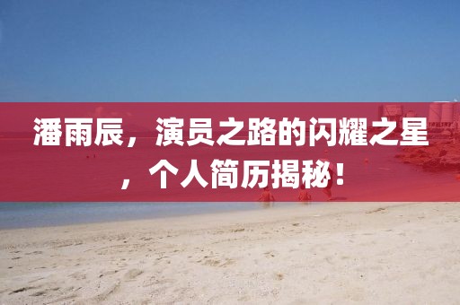 潘雨辰，演员之路的闪耀之星，个人简历揭秘！