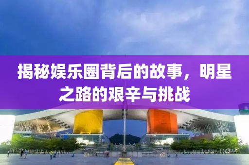 揭秘娱乐圈背后的故事，明星之路的艰辛与挑战