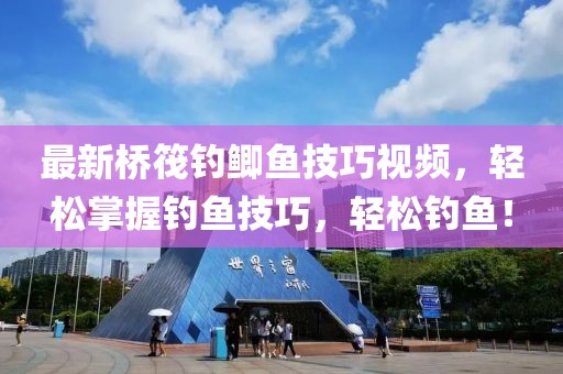 最新桥筏钓鲫鱼技巧视频，轻松掌握钓鱼技巧，轻松钓鱼！