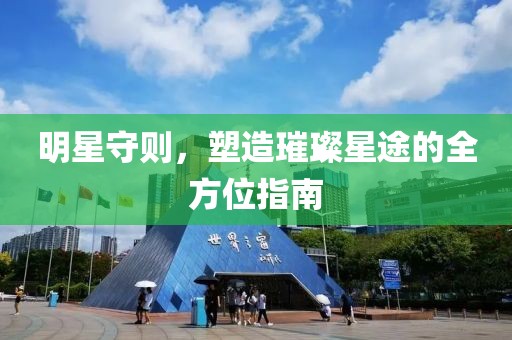 明星守则，塑造璀璨星途的全方位指南