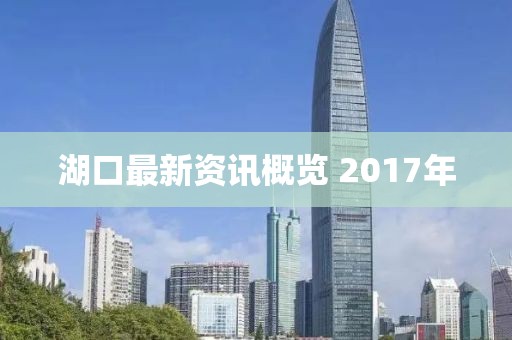 湖口最新资讯概览 2017年