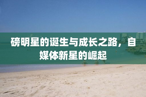 磅明星的诞生与成长之路，自媒体新星的崛起