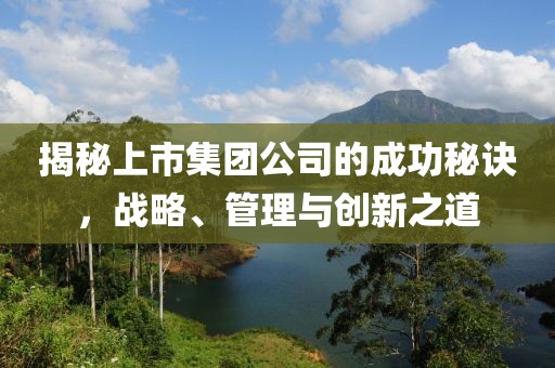 揭秘上市集团公司的成功秘诀，战略、管理与创新之道