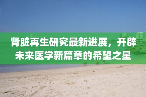 肾脏再生研究最新进展，开辟未来医学新篇章的希望之星