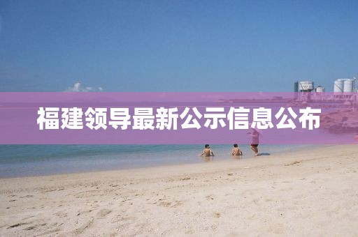 福建领导最新公示信息公布