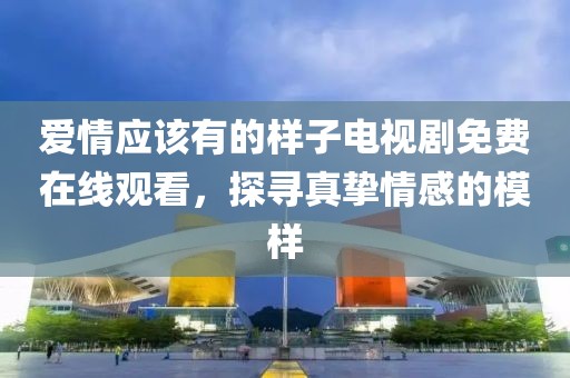 爱情应该有的样子电视剧免费在线观看，探寻真挚情感的模样