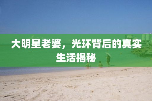 大明星老婆，光环背后的真实生活揭秘