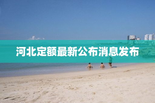 河北定额最新公布消息发布