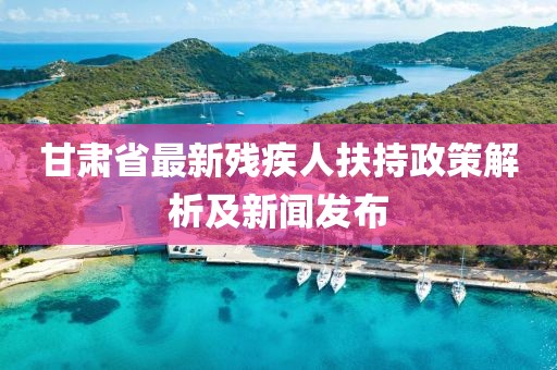 甘肃省最新残疾人扶持政策解析及新闻发布