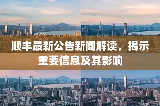 顺丰最新公告新闻解读，揭示重要信息及其影响