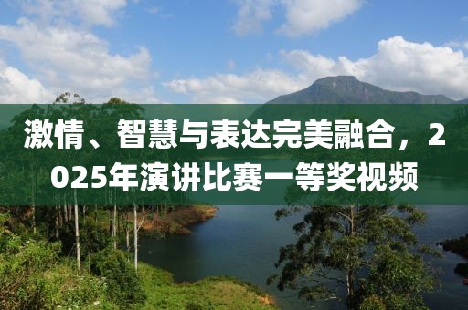 激情、智慧与表达完美融合，2025年演讲比赛一等奖视频