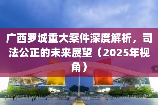 广西罗城重大案件深度解析，司法公正的未来展望（2025年视角）
