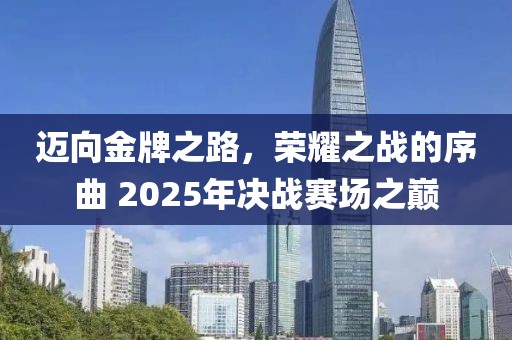迈向金牌之路，荣耀之战的序曲 2025年决战赛场之巅