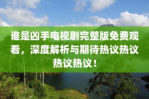 谁是凶手电视剧完整版免费观看，深度解析与期待热议热议热议热议！