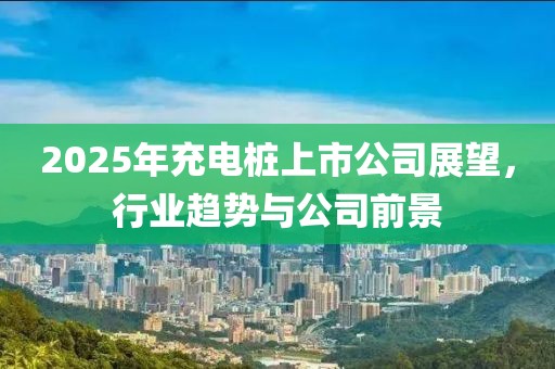 2025年充电桩上市公司展望，行业趋势与公司前景