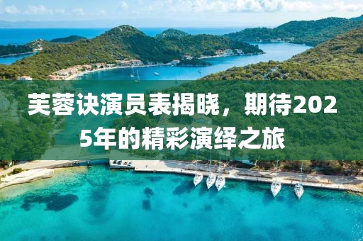 芙蓉诀演员表揭晓，期待2025年的精彩演绎之旅
