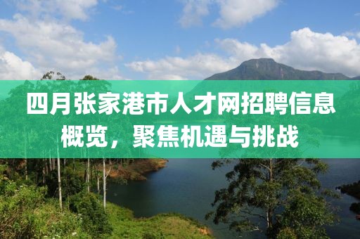 四月张家港市人才网招聘信息概览，聚焦机遇与挑战
