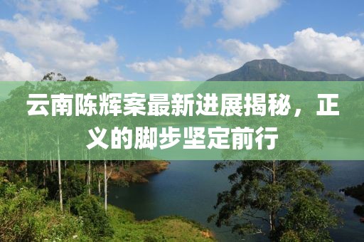 云南陈辉案最新进展揭秘，正义的脚步坚定前行