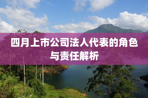 四月上市公司法人代表的角色与责任解析