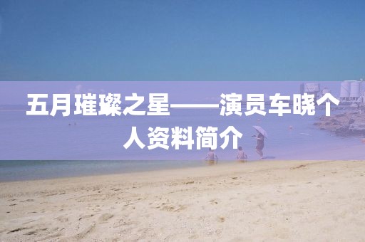 五月璀璨之星——演员车晓个人资料简介