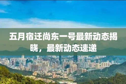 五月宿迁尚东一号最新动态揭晓，最新动态速递