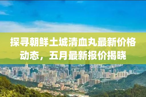 探寻朝鲜土城清血丸最新价格动态，五月最新报价揭晓