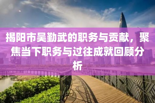 揭阳市吴勤武的职务与贡献，聚焦当下职务与过往成就回顾分析