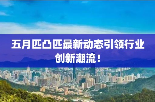 五月匹凸匹最新动态引领行业创新潮流！