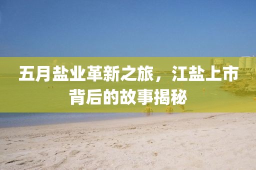 五月盐业革新之旅，江盐上市背后的故事揭秘